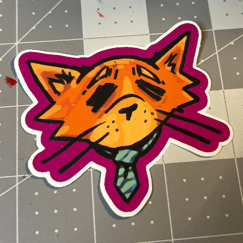 Fancy Tie Cat Sticker