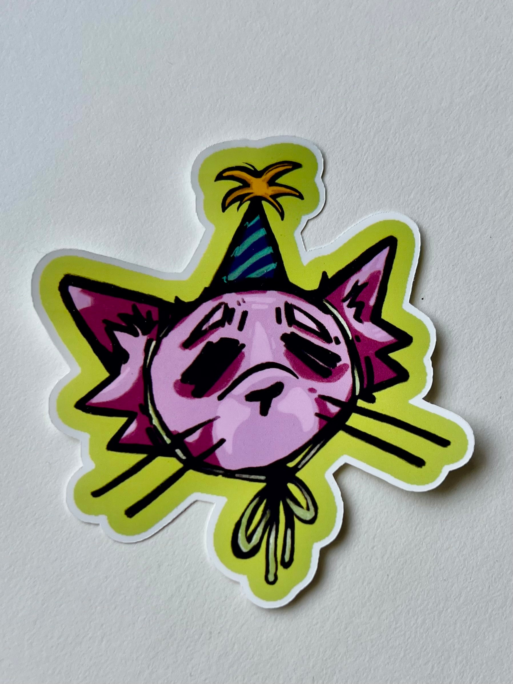 Party Hat Cat Sticker