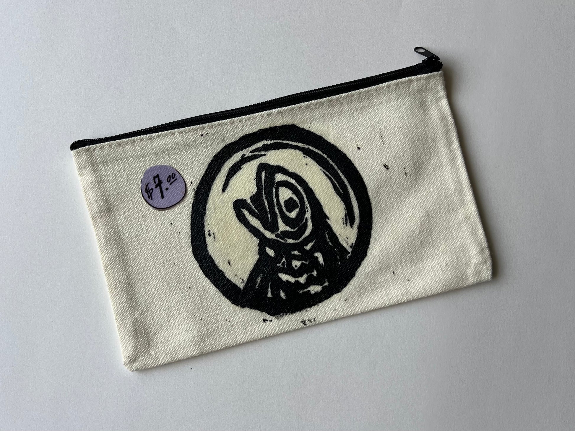 Heads and Tails Linocut Print Pouch