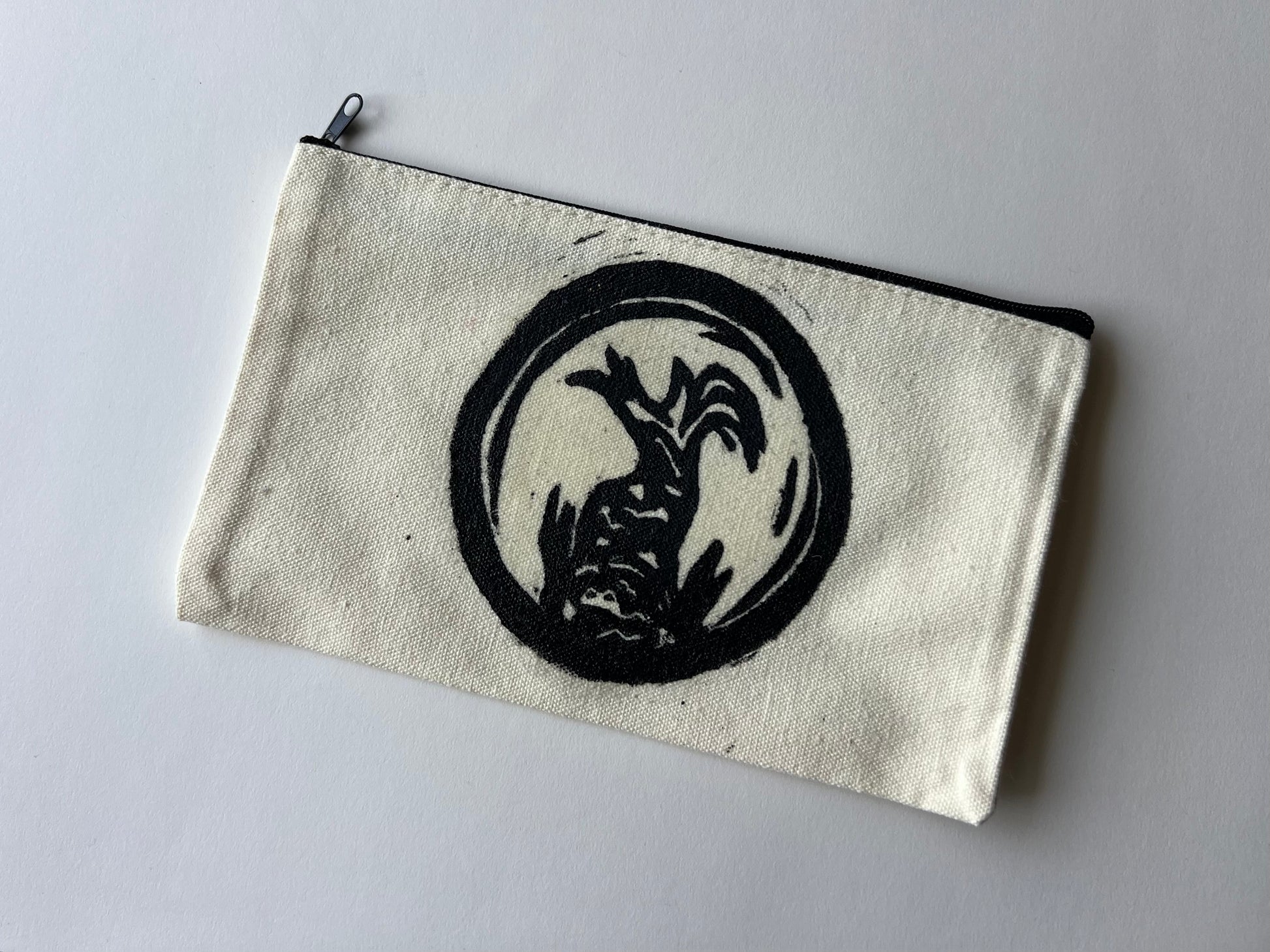 Heads and Tails Linocut Print Pouch
