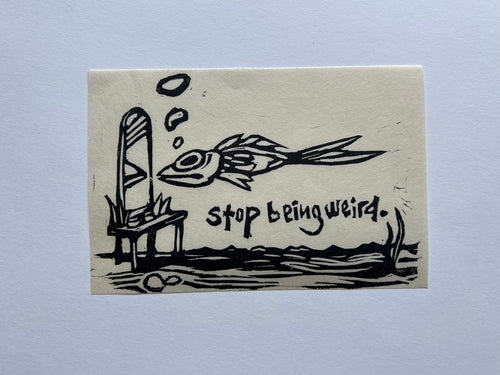 "A Moment of Self-reflection" Linocut Print