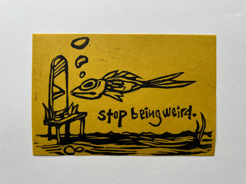 "A Moment of Self-reflection" Linocut Print