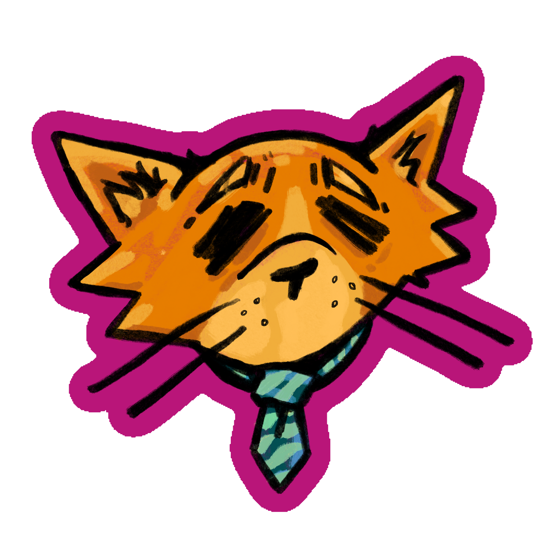 Fancy Tie Cat Sticker