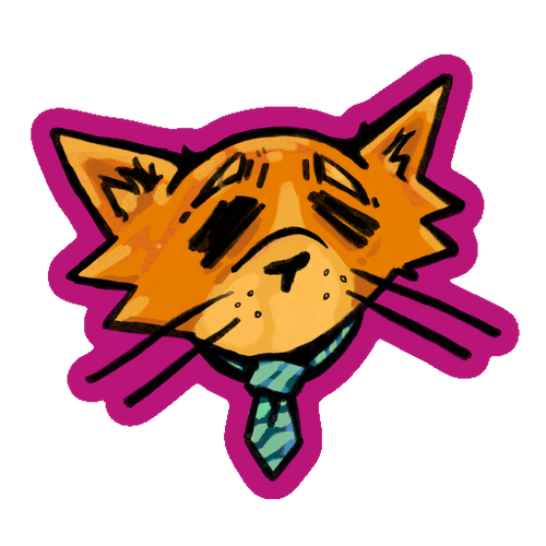 Fancy Tie Cat Sticker
