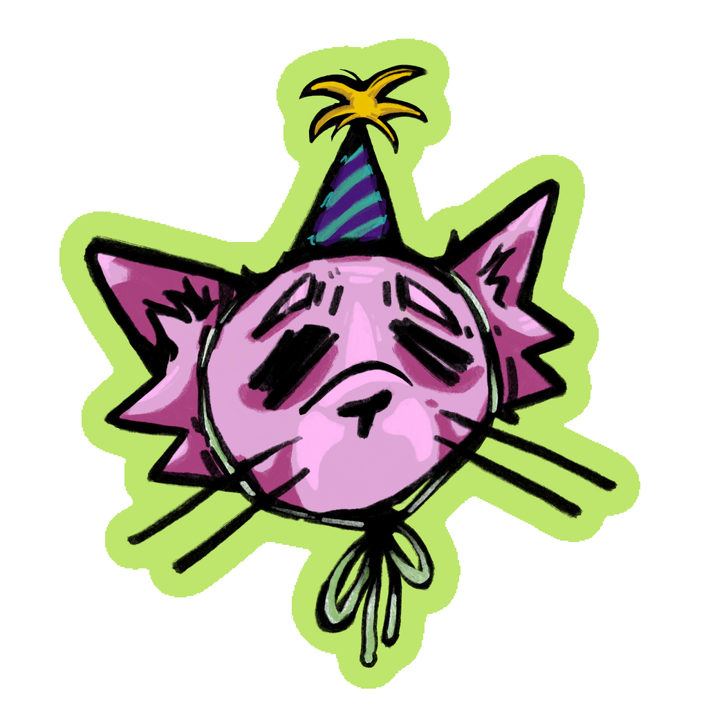Party Hat Cat Sticker